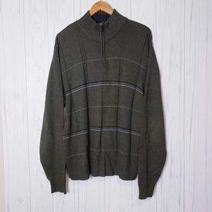 Oscar De La Renta‎ Cotton Blend Knit Zip Sweater